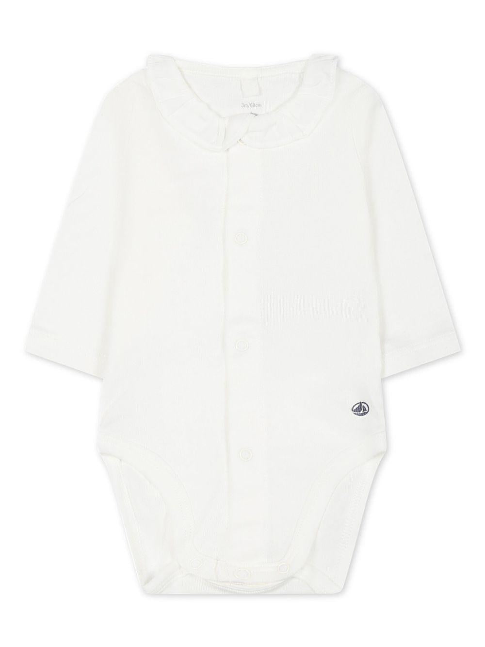 Body panna con colletto ruches neonato A0B71 01 PETIT BATEAU KIDS