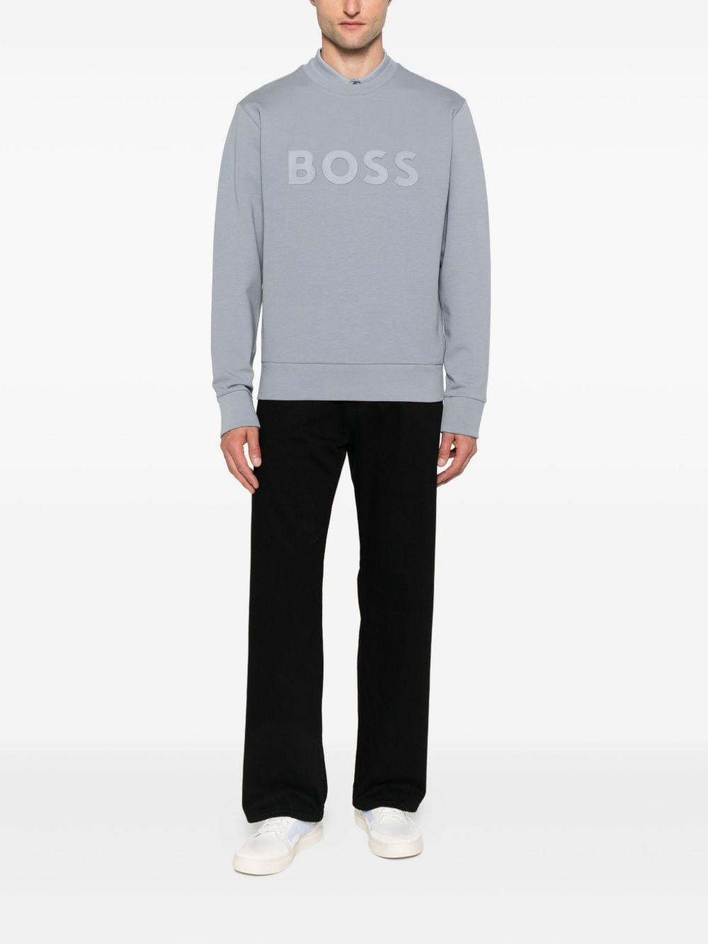 Felpa Girocollo con Logo Grigio 50506119 026 BOSS