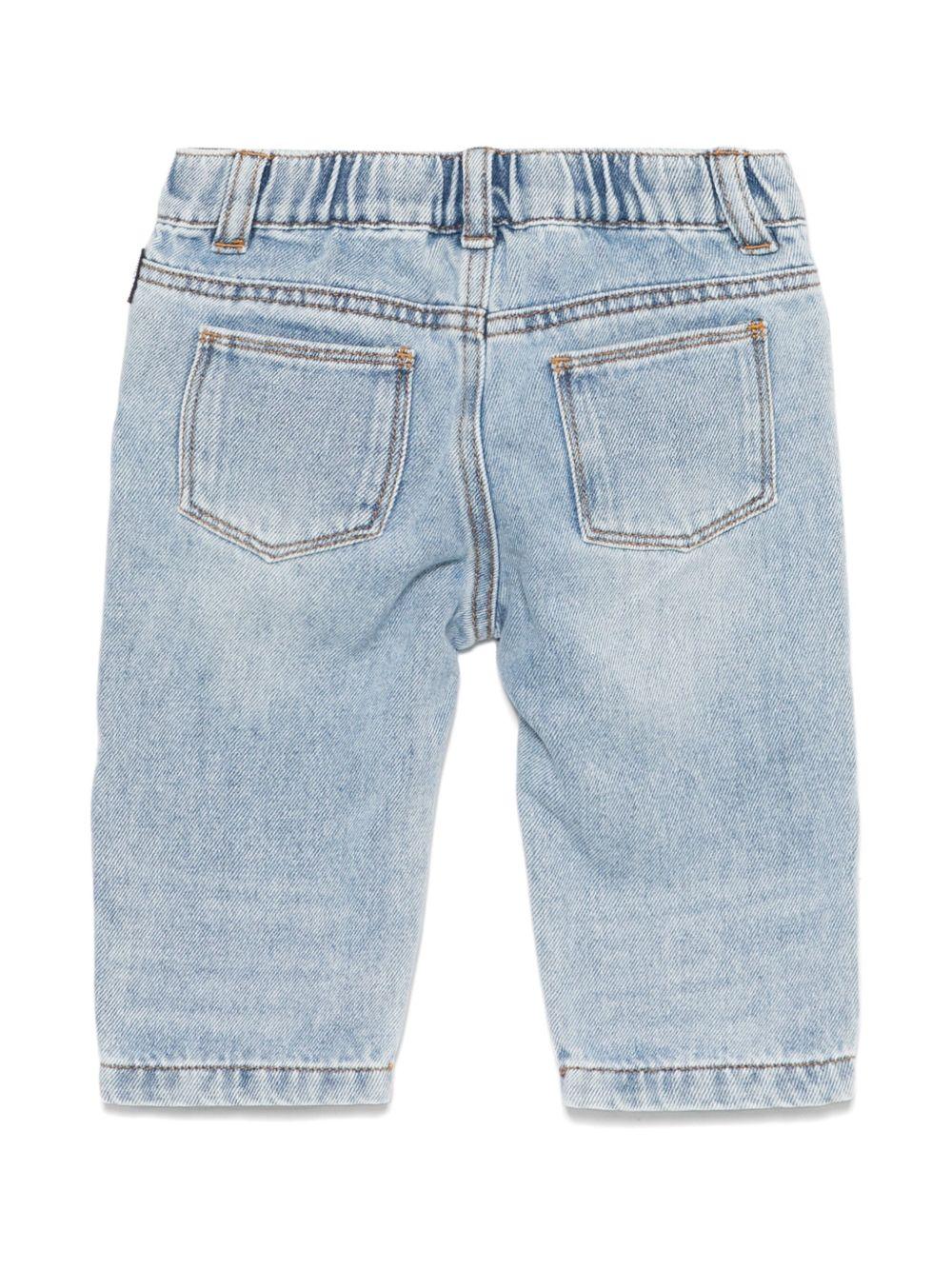 Jeans chiaro mini teddy ricamo neonata