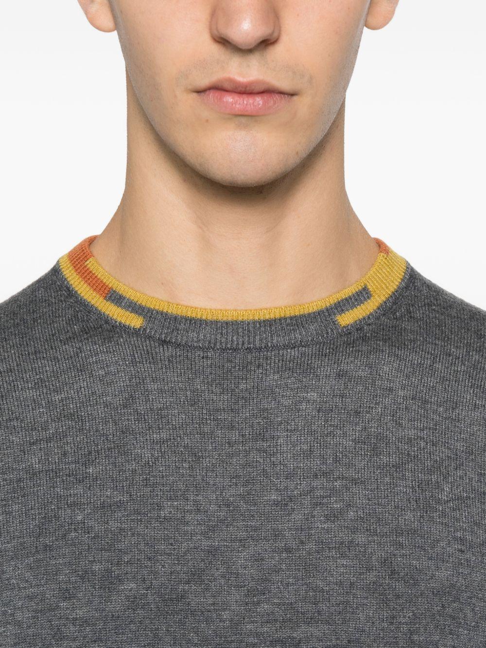 Maglione grigio Marlon 04 a collo giro con polsini a coste PEU569399011947 777MG PEUTEREY