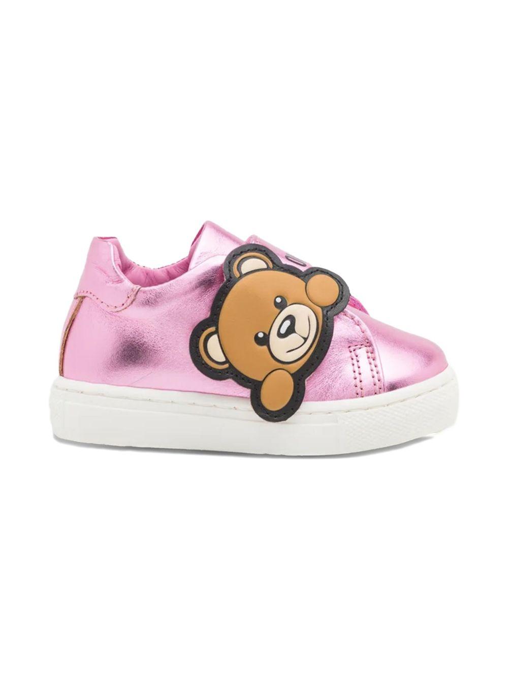 Sneakers neonata fucsia laminato 78587 2 MOSCHINO KIDS