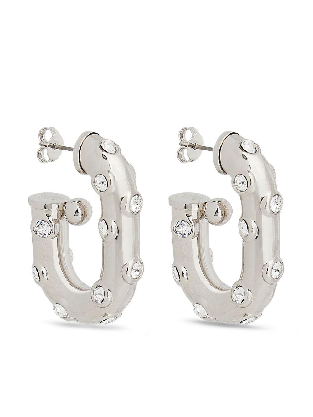 Orecchini XL Link argento con strass 25HBB0216MET814 M064 RABANNE