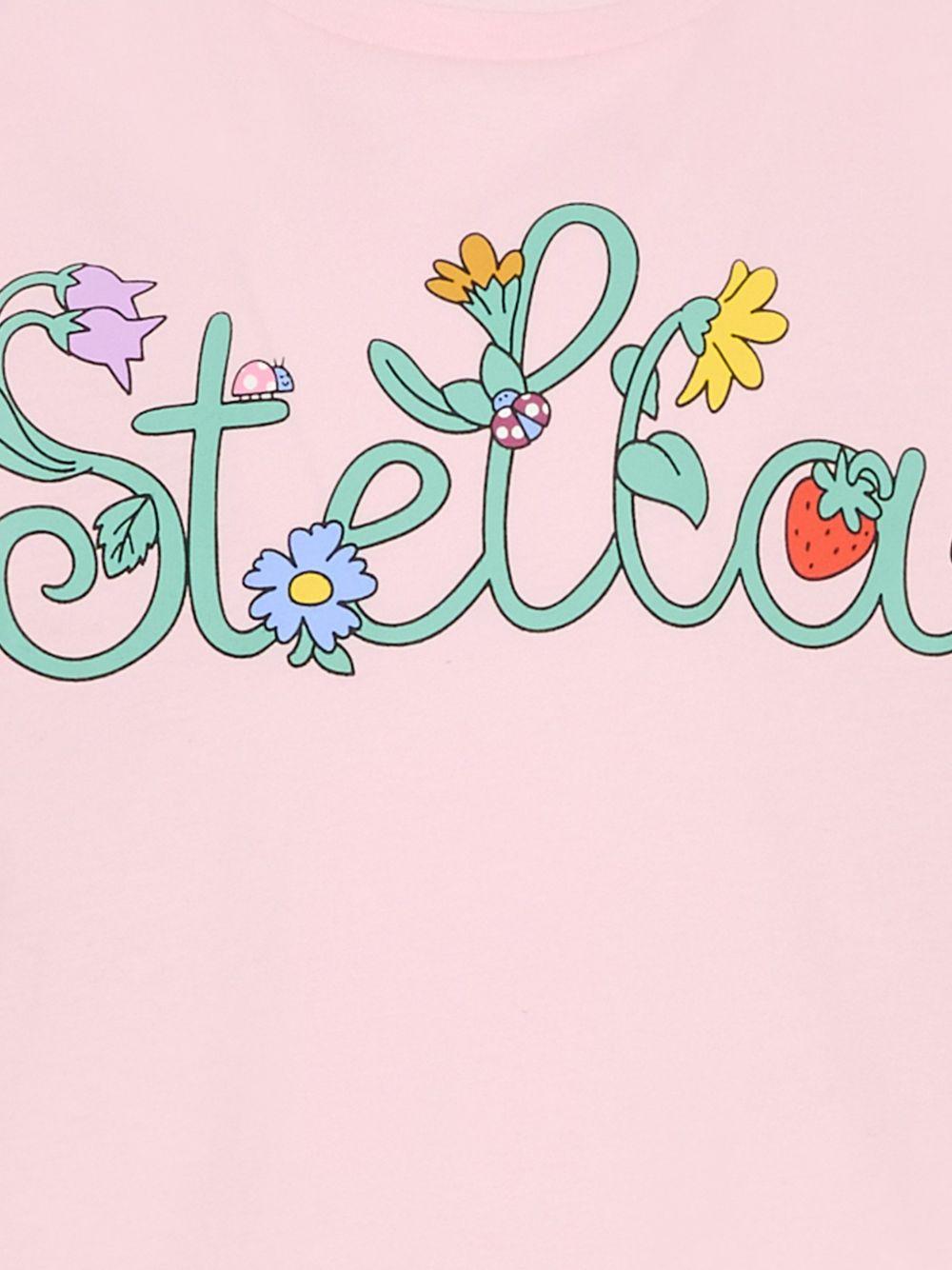 T-shirt con scritta Stella TY8A31Z0434 51R STELLA MCCARTNEY KIDS