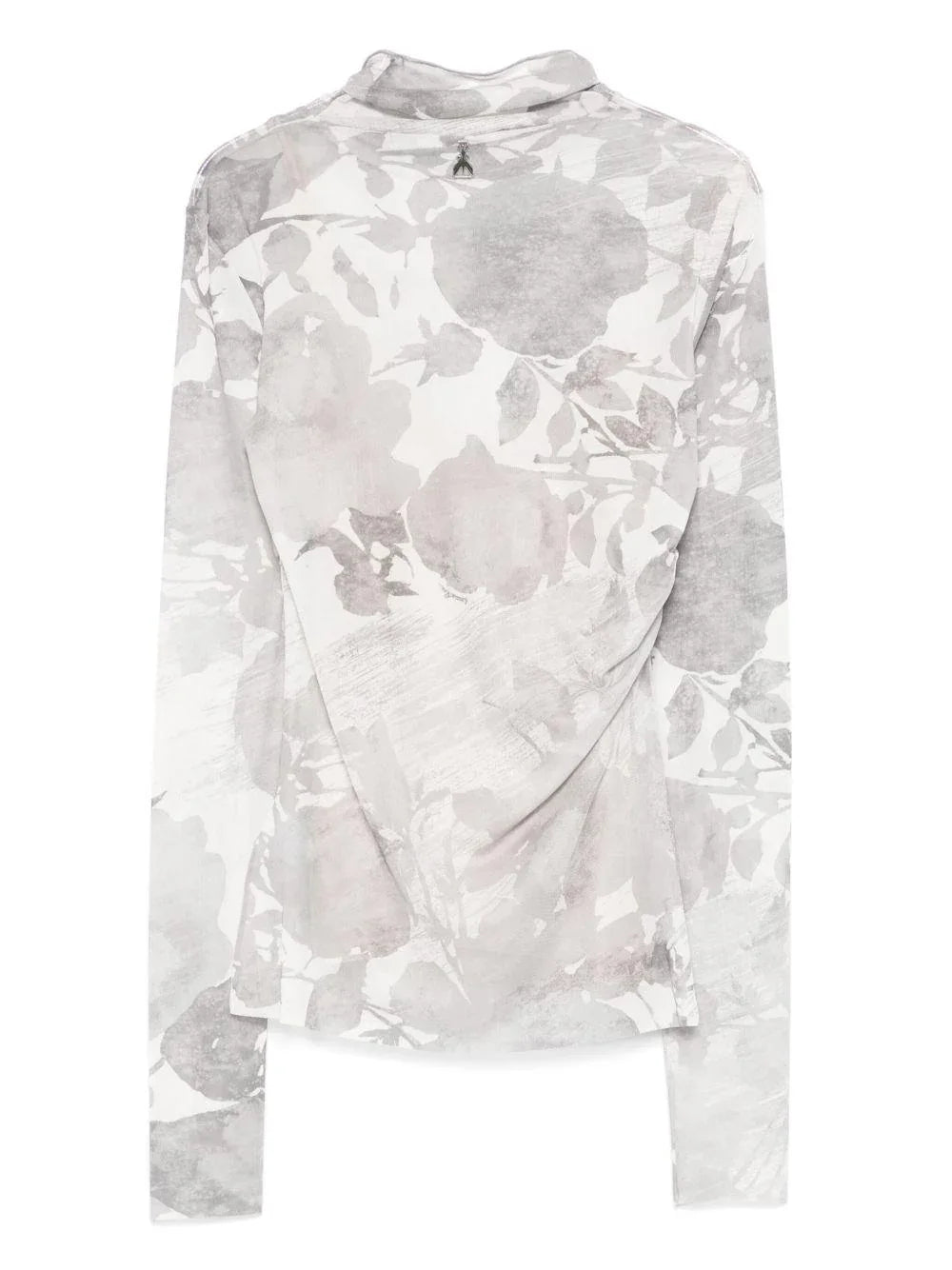 Maglia semitrasparente grigia con fantasia floreale - Preludio Moda
