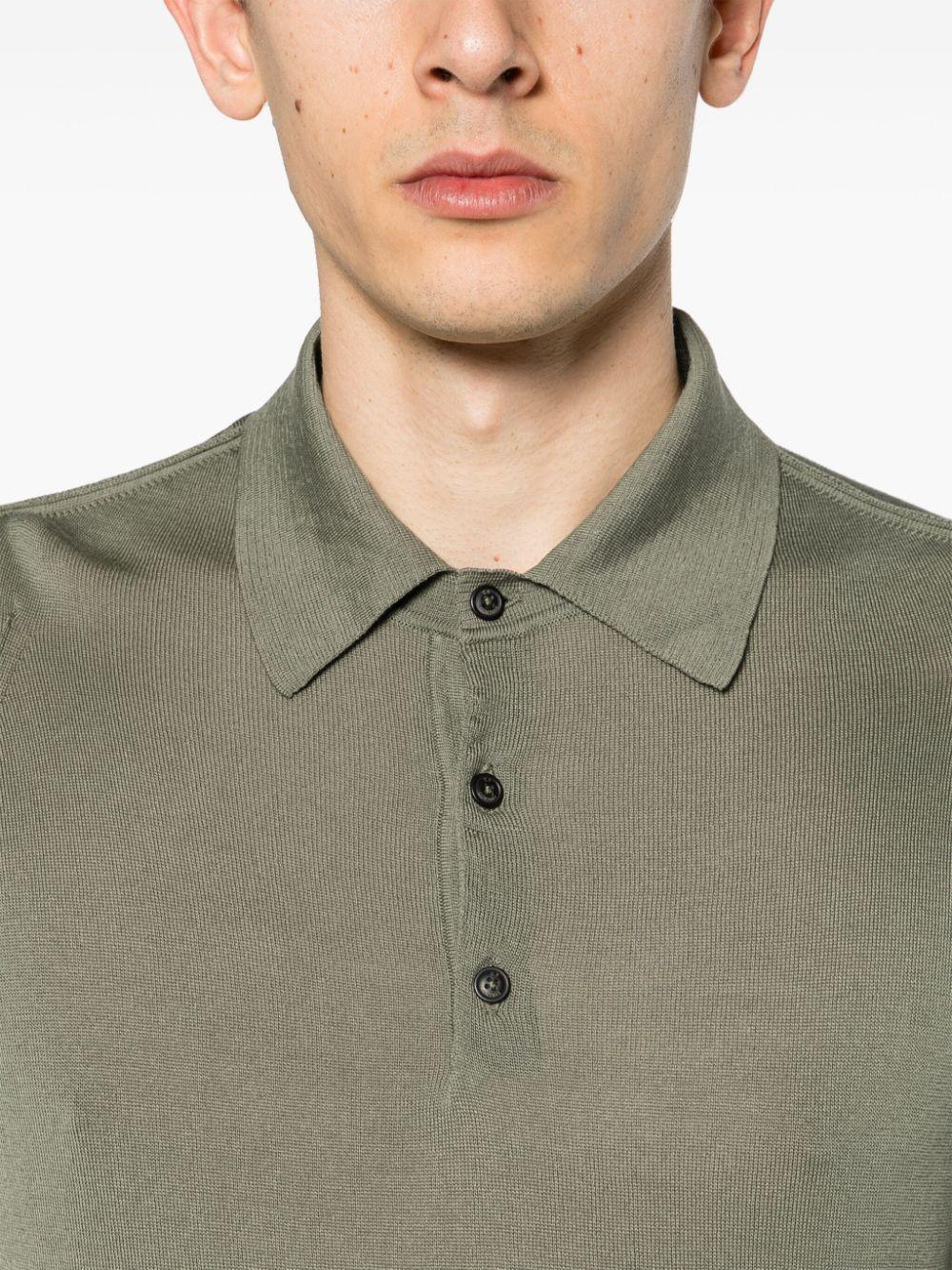 Polo verde in maglia fine - Preludio Moda