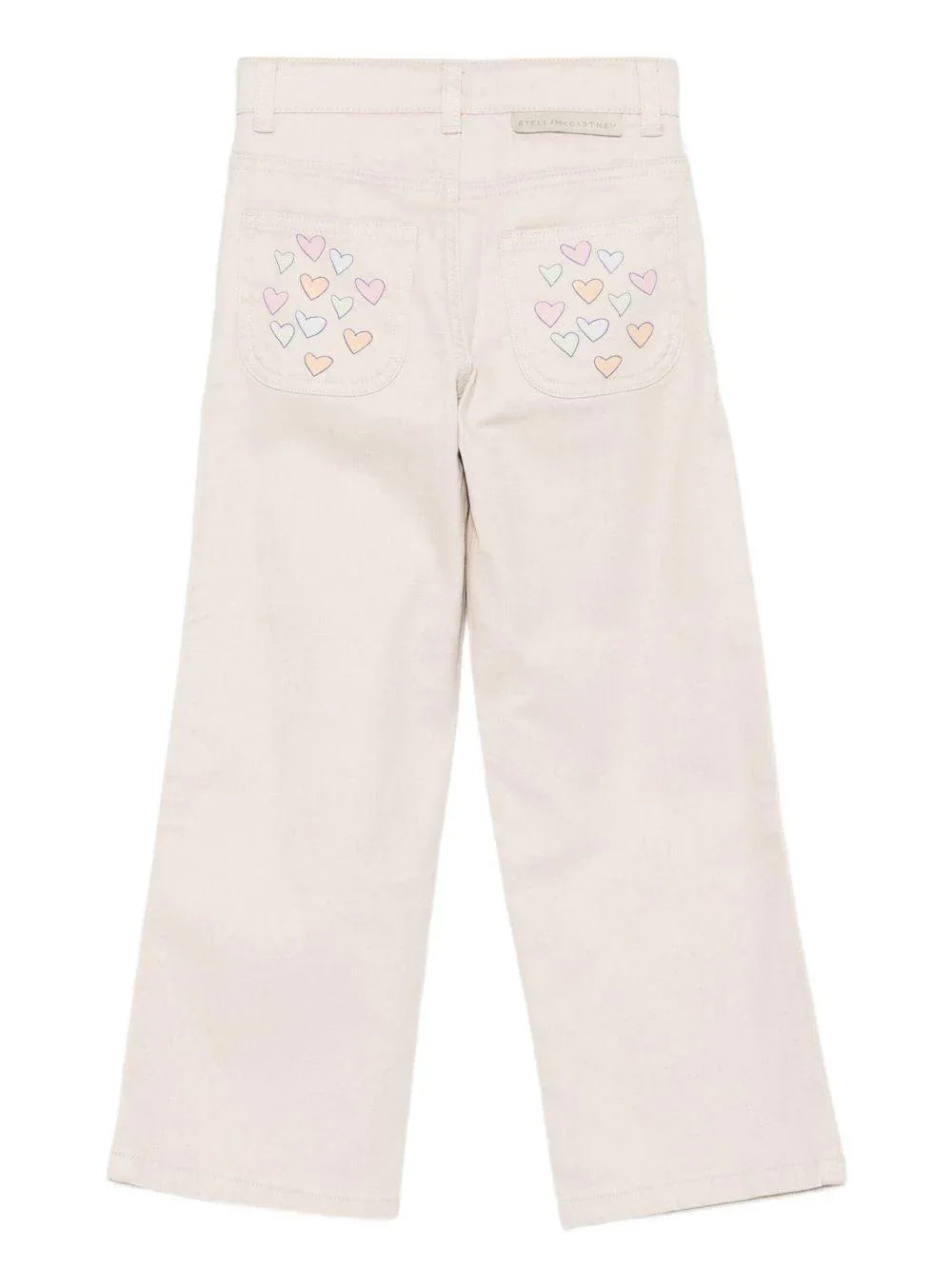 Pantaloni Beige con Stampa Cuori - Preludio Moda