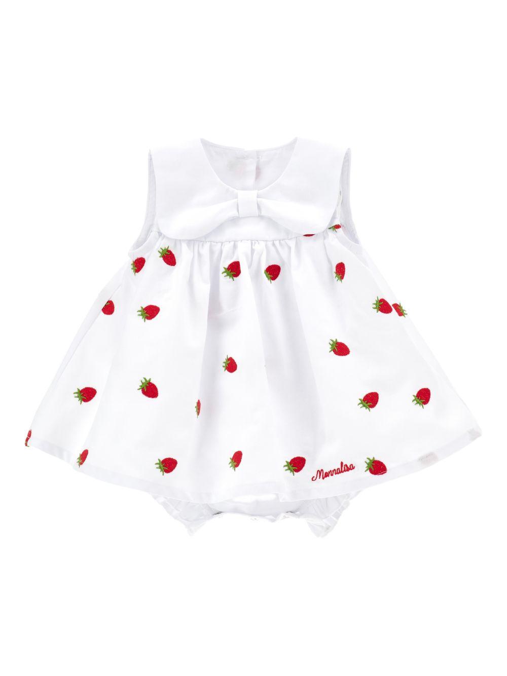 Abito in cotone con colletto e fiocco 35G2097083 9944 MONNALISA KIDS