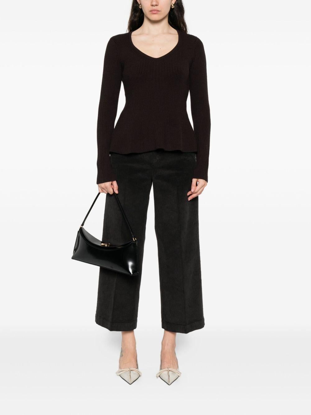 Maglione Marrone Scuro con Scollo a V 252TT3141 11054 TWINSET