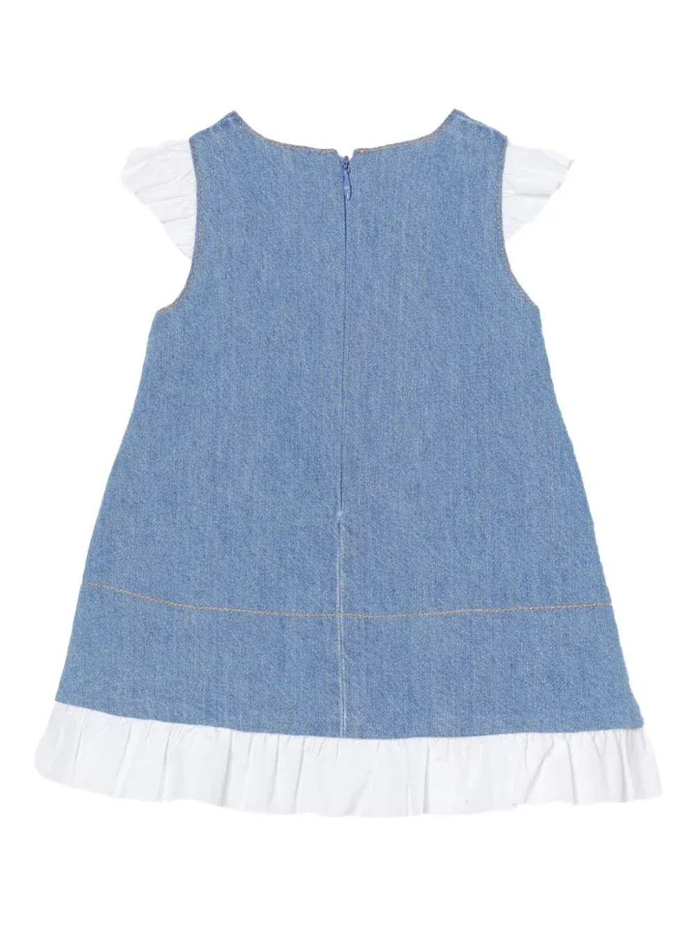 Abito in denim con rouches neonata - Preludio Moda