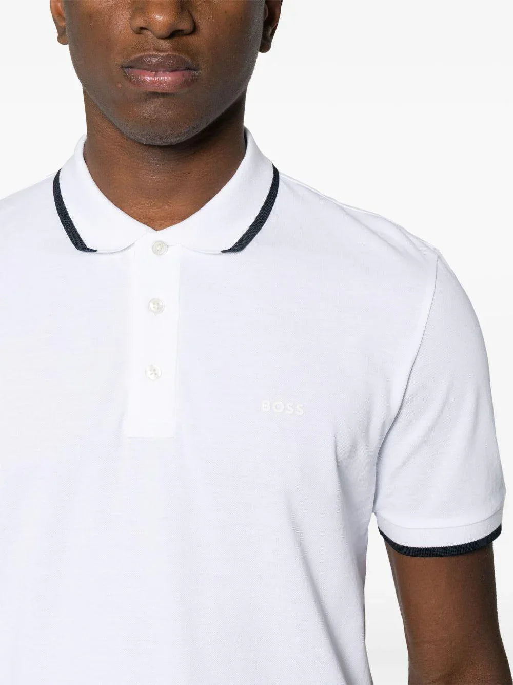 Polo parlay 190 bianca orli a contrasto - Preludio Moda