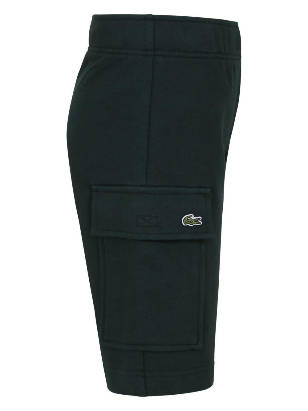 Bermuda cargo verde scuro mini logo GJ7372 YZP LACOSTE KIDS