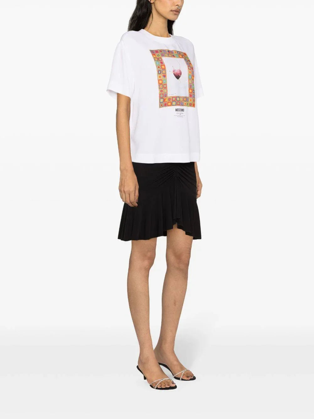 T-shirt bianca con stampa - Preludio Moda