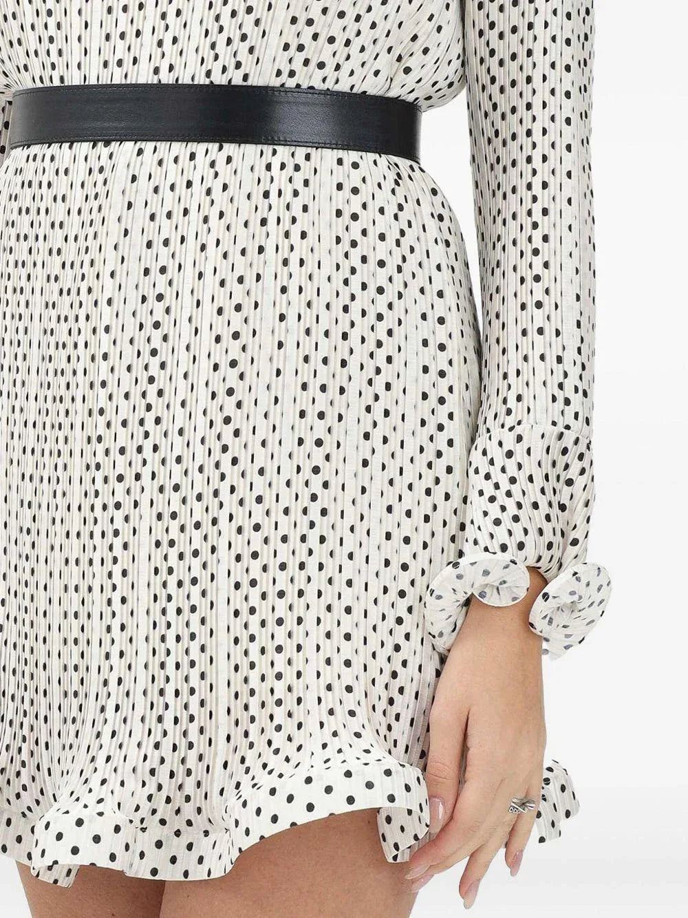 Abito panna con fantasia pois all-over - Preludio Moda