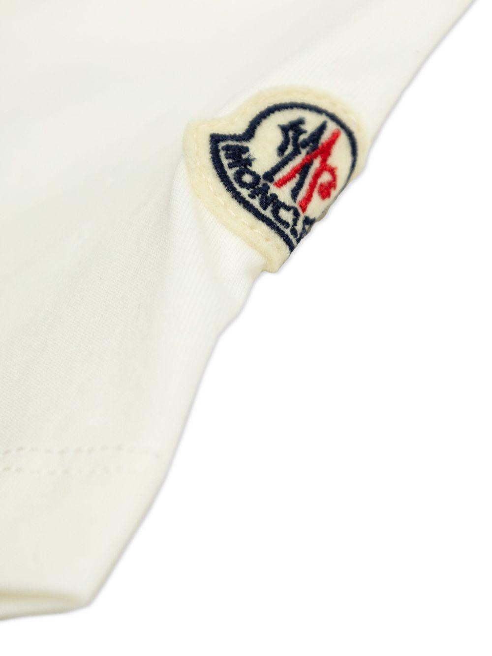 T-shirt bianca logo frontale bicolo 9548C0003189AFV 034 MONCLER KIDS