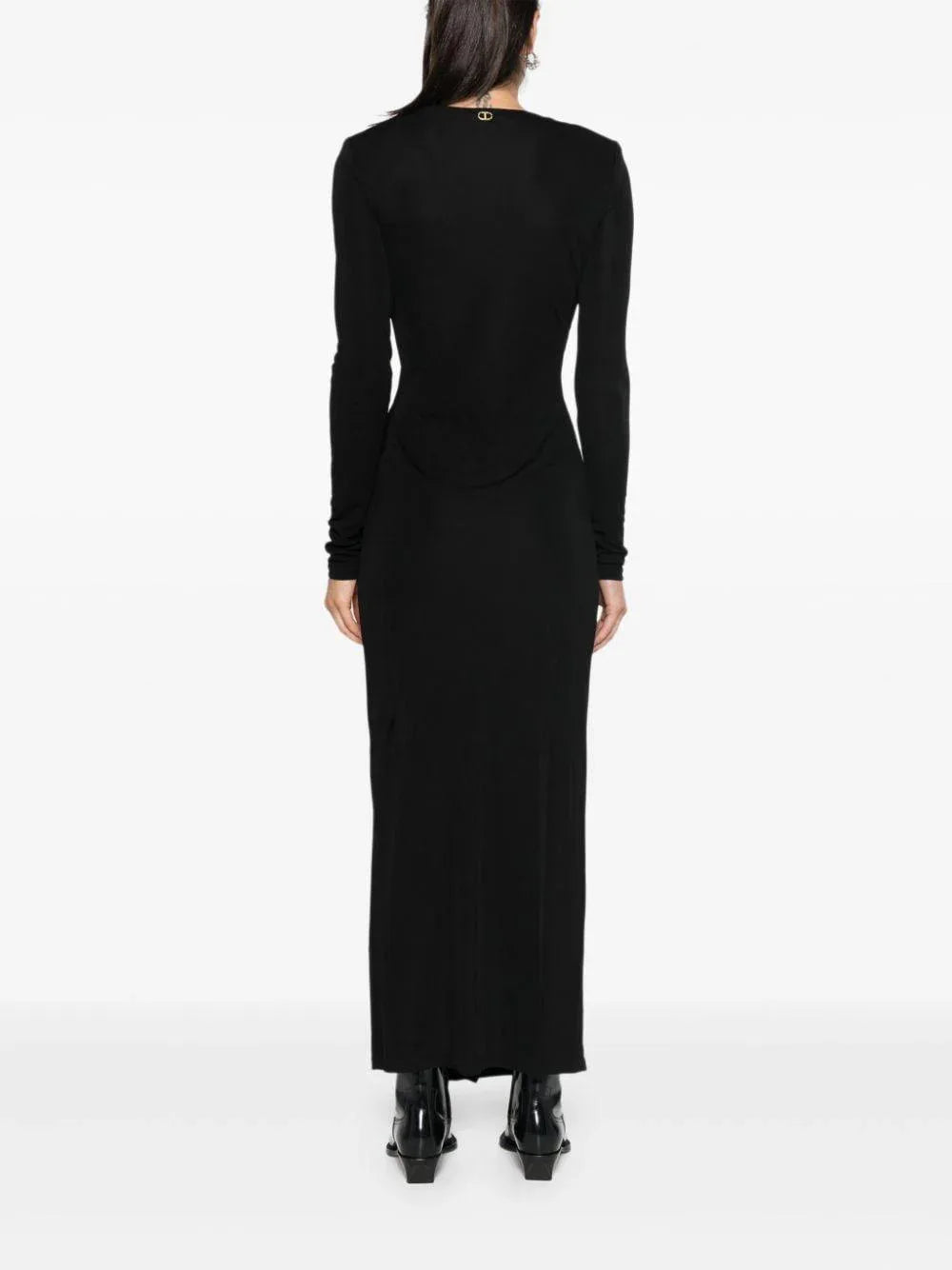 Abito nero lungo nodo centrale - Preludio Moda
