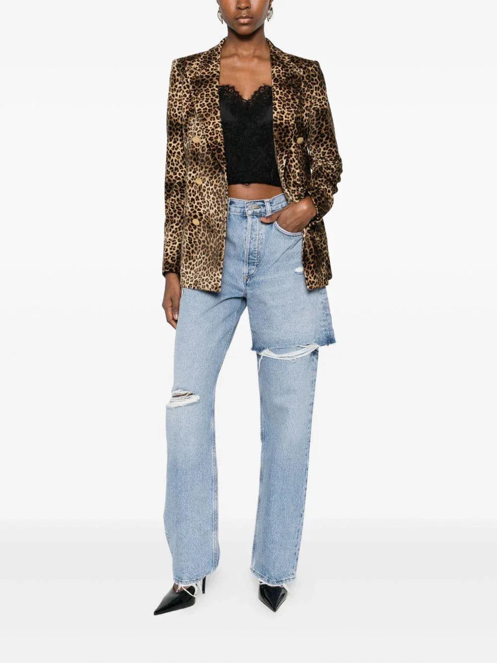 Top Corto con Inserti in Pizzo Floreale - Preludio Moda