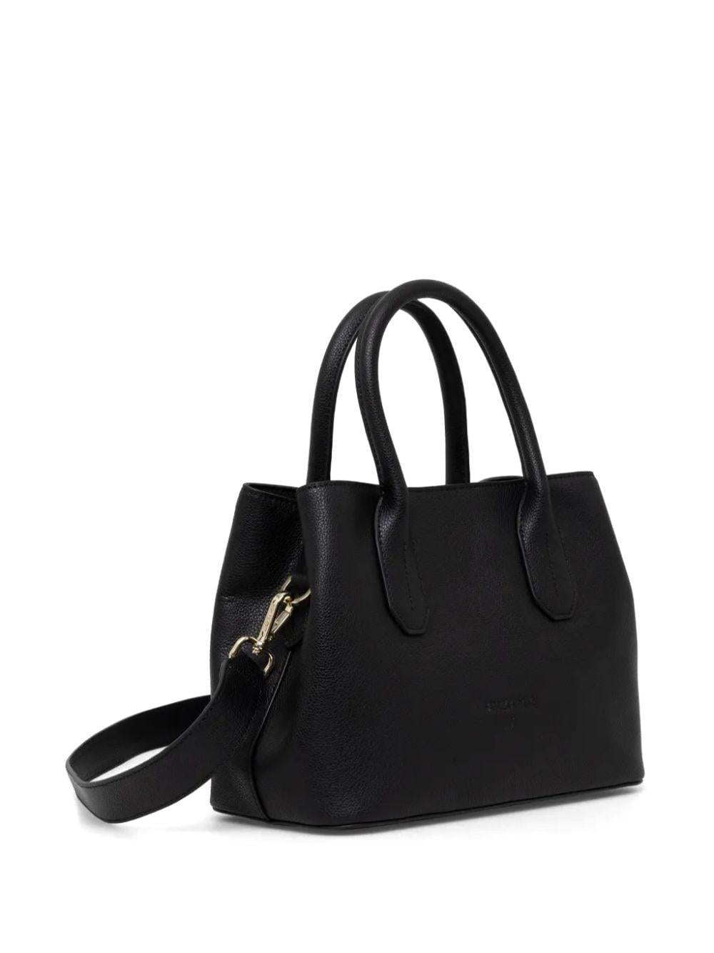 Borsa nera in pelle martellata