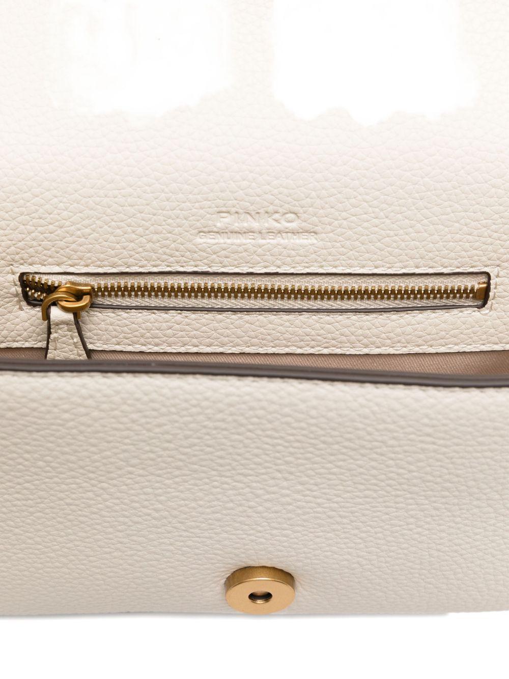 Borsa bianca con chiusura Love-Bird e borchie 104340A2OX Z14Q PINKO