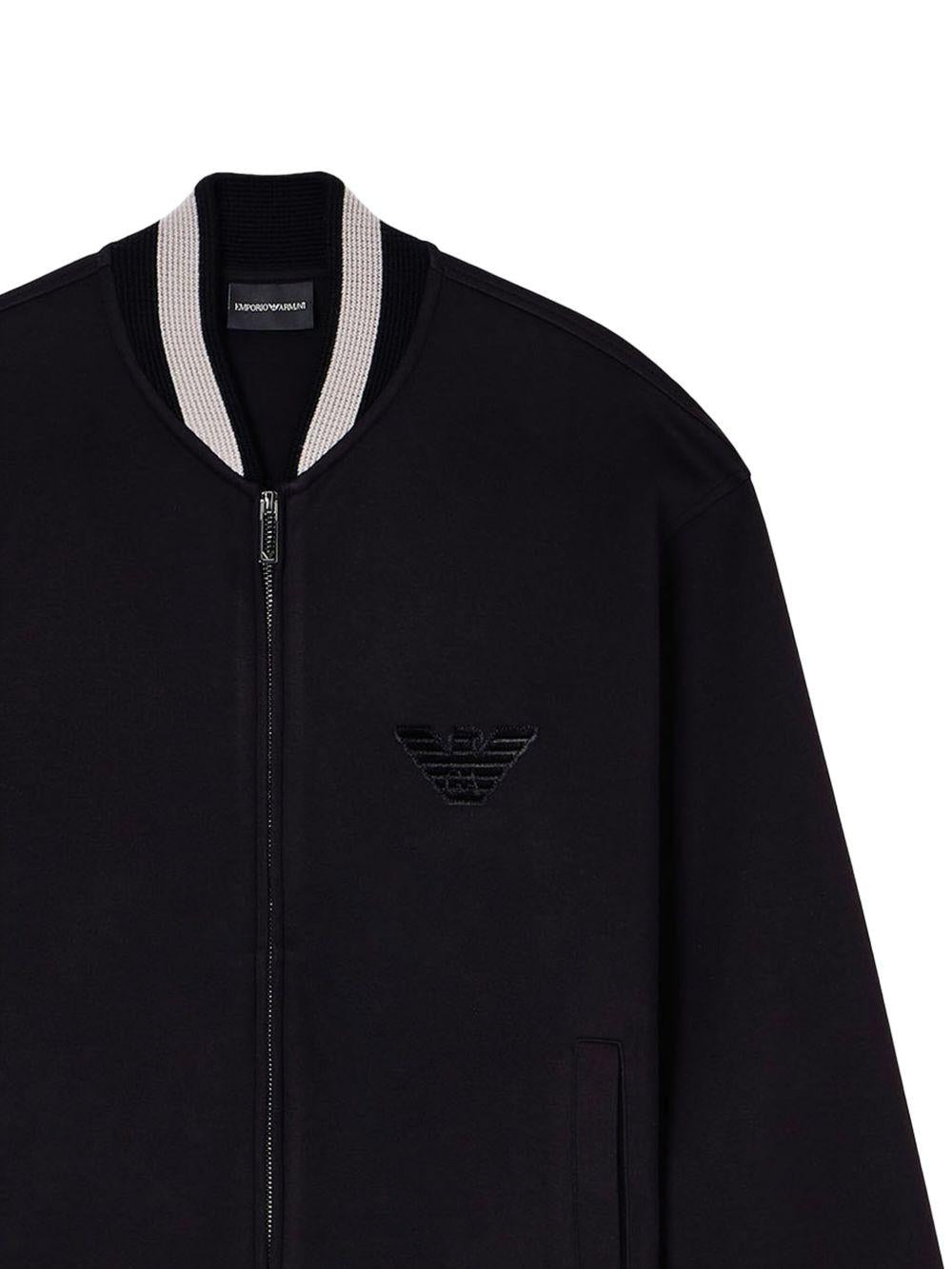 Felpa bomber nero con patch d'aquila EM002877AF17545 UC001 EMPORIO ARMANI