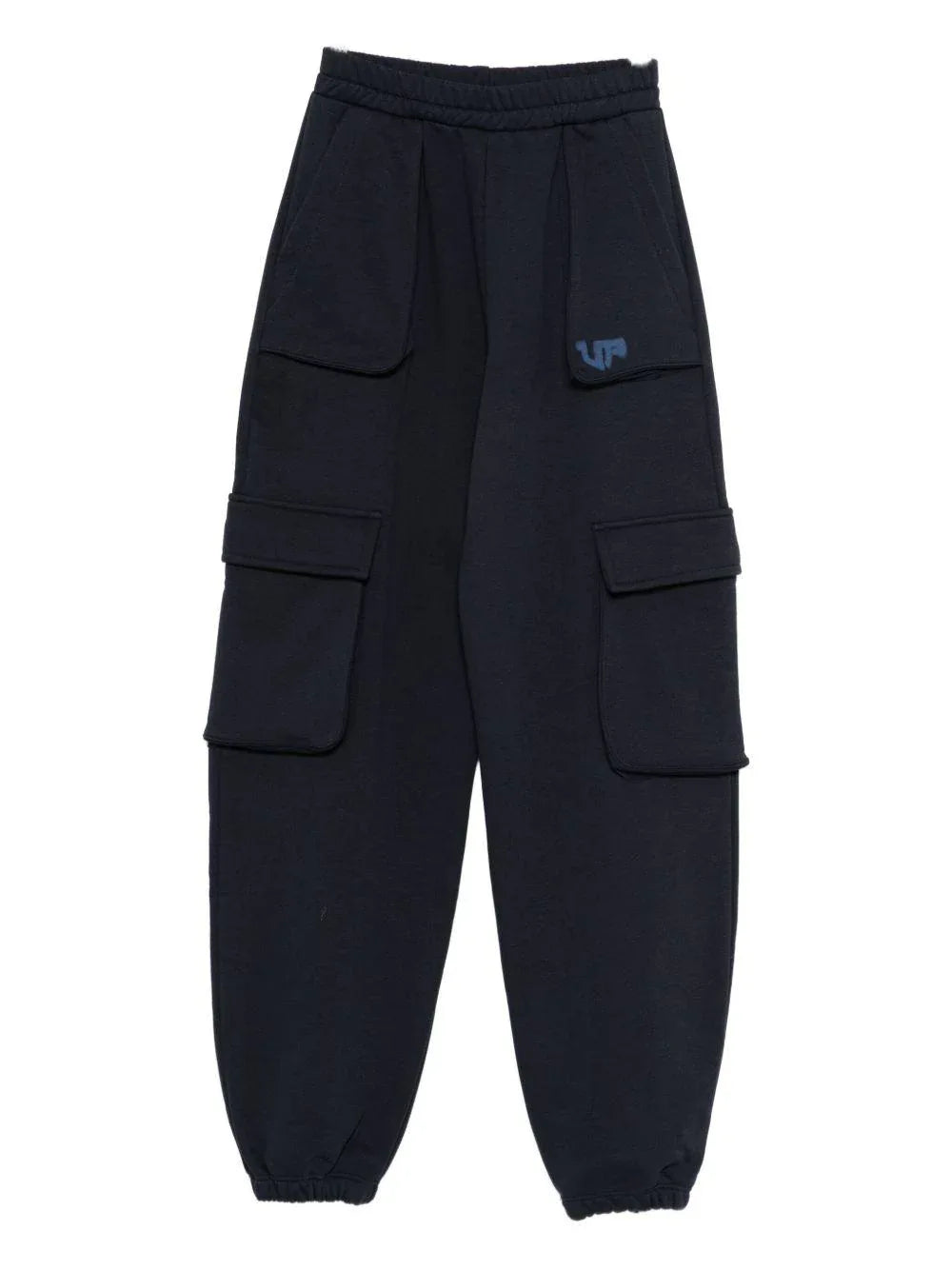 Pantaloni cargo blu eclisse con logo - Preludio Moda