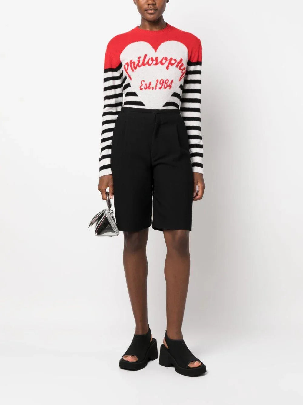 Maglione heart con righe orizzontali - Preludio Moda