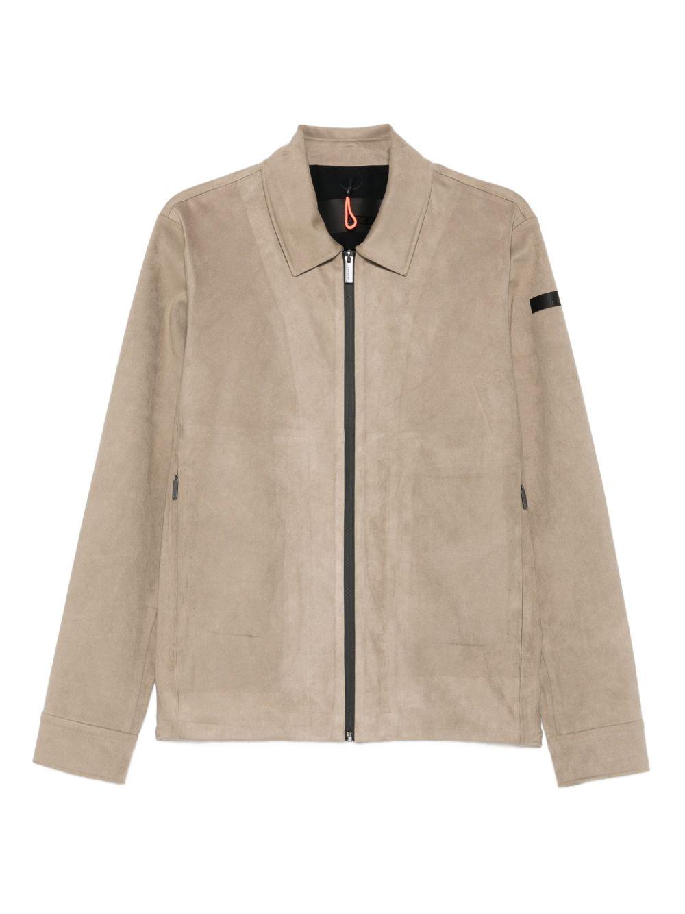 Giacca tabacco con zip e colletto classico W25189 87 RRD