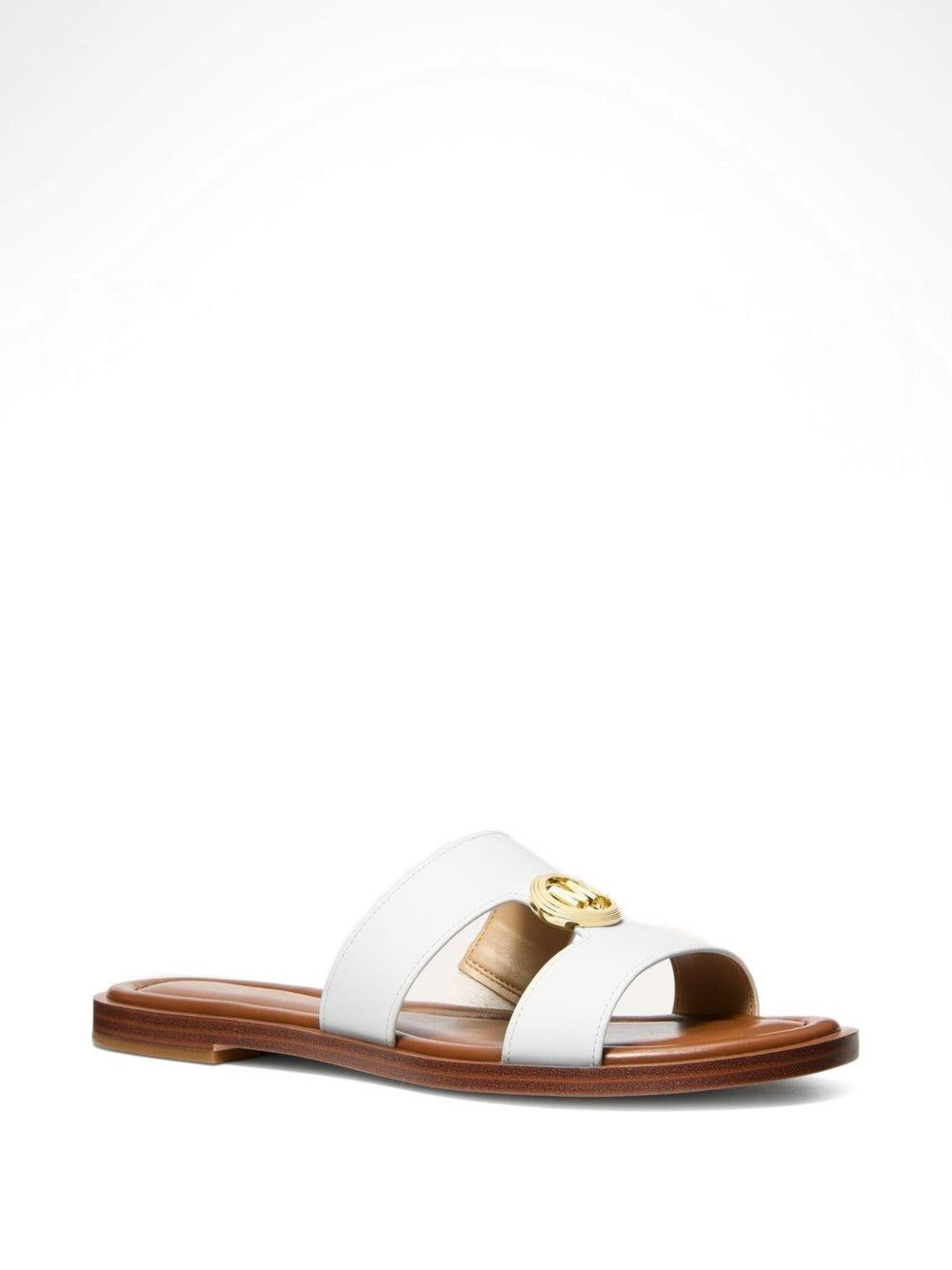 Sandali flat in pelle con dettaglio logo 40S6ERFS2L 085 MICHAEL KORS