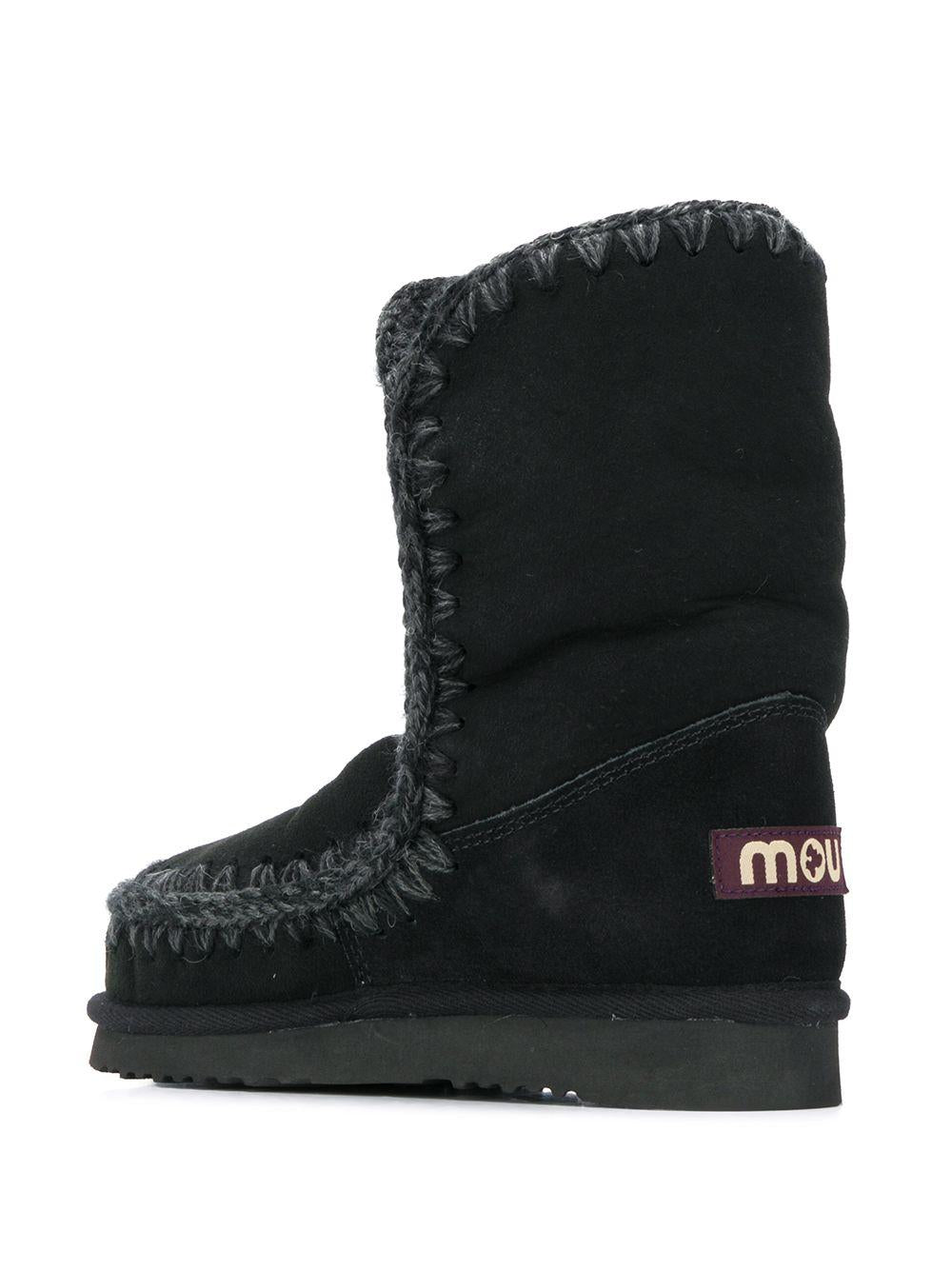 Stivali neri foderati in shearling MUFW101000A BKBK MOU