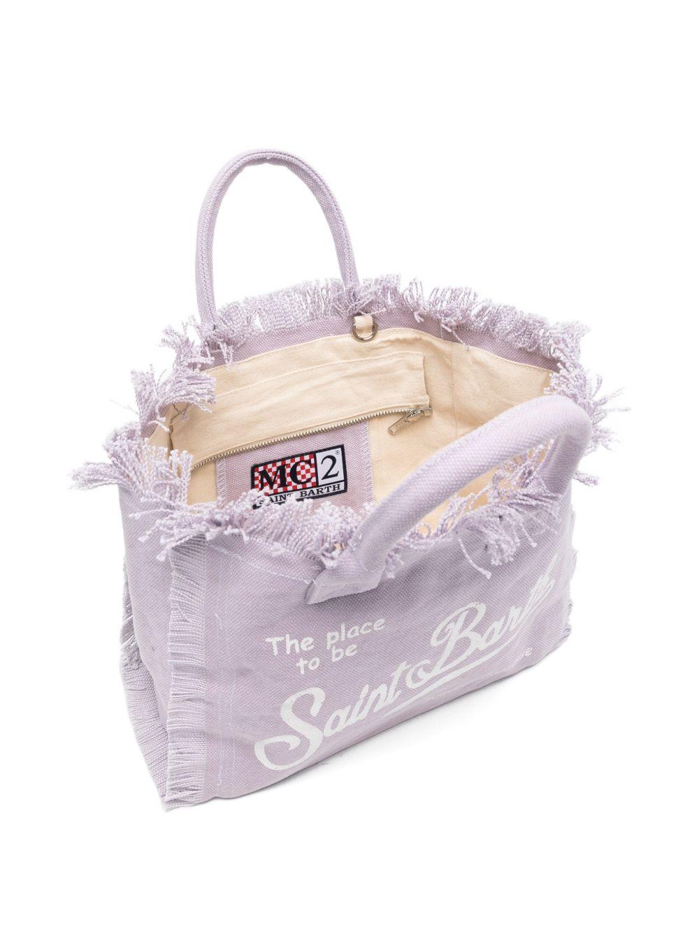 Borsa mare in cotone con frange COL0001# 02562L MC2 SAINT BARTH KIDS