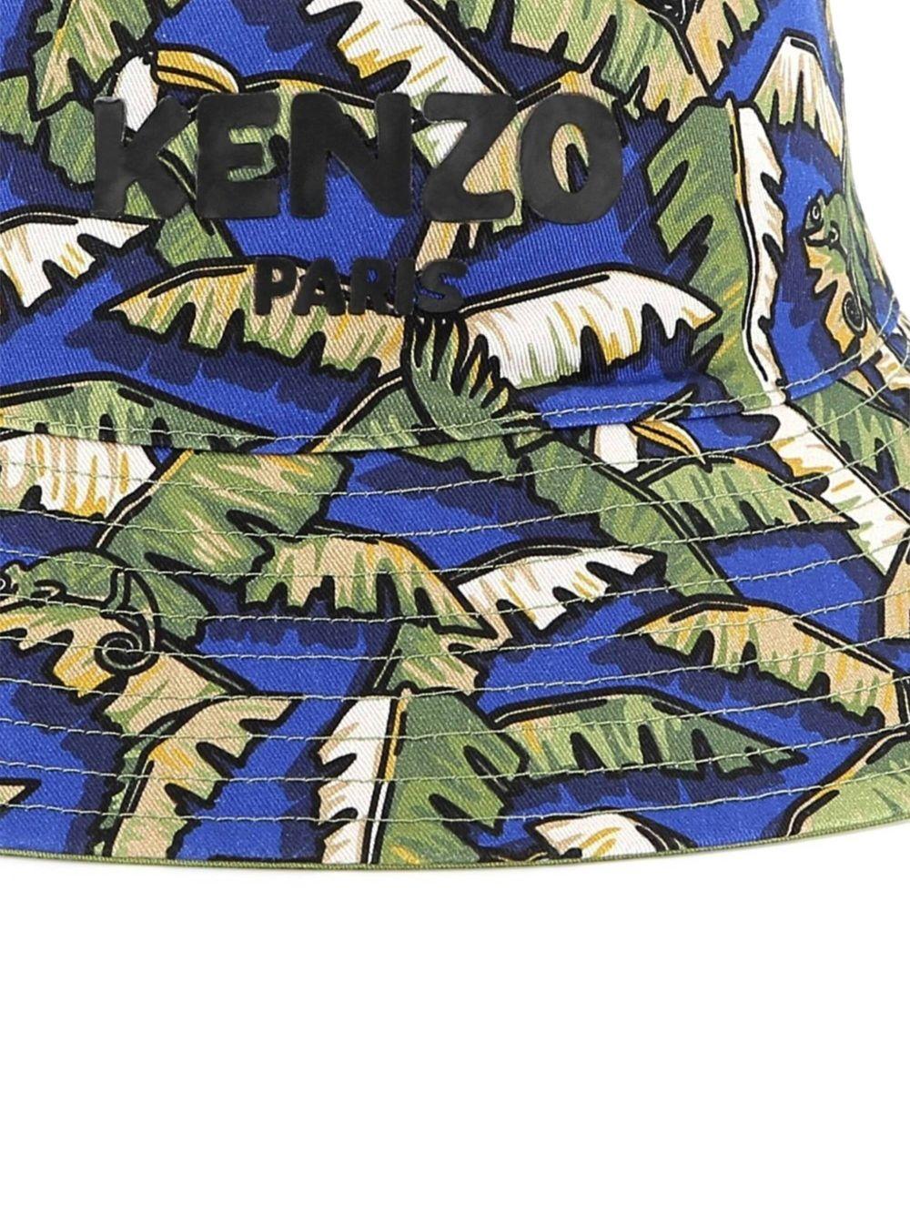 Cappello pescatore con fantasia palme reversibile - Preludio Moda