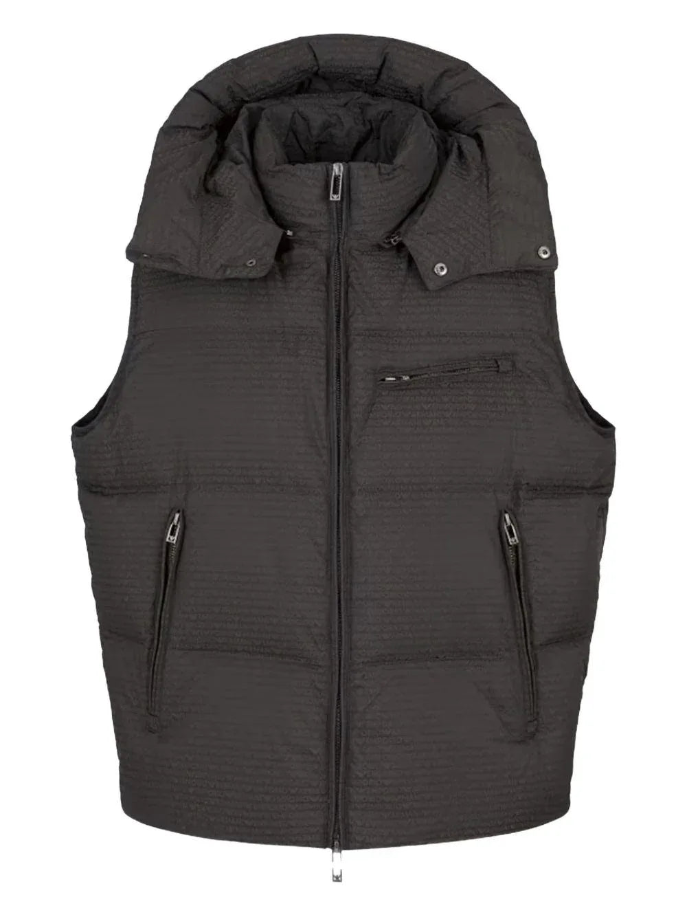 Piumino smanicato logo lettering all-over verde V - Preludio Moda