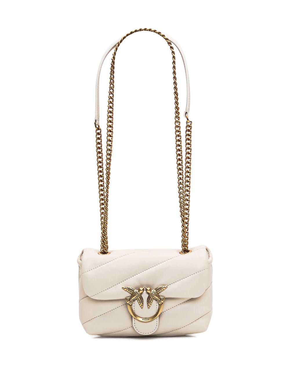 Borsa a tracolla in pelle trapuntata con catena 100040A0F2 Z14Q PINKO