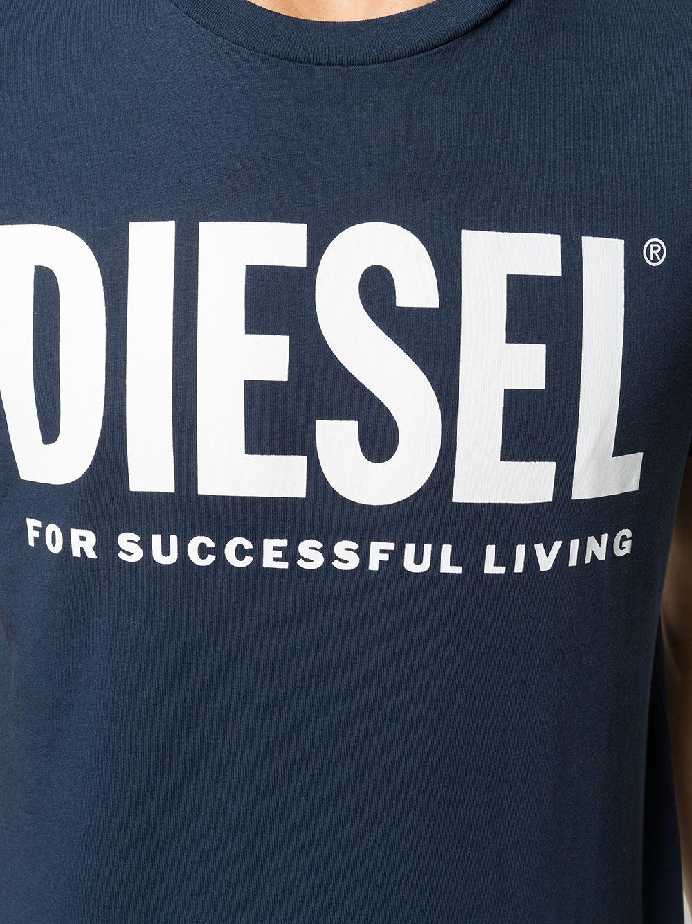 51f Shirt Blu Logo Bianco 00SXED0AAXJ 81E DIESEL