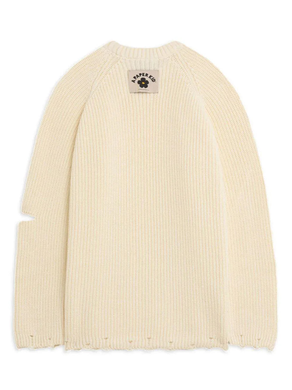 Maglione crema dettagli cut-out - Preludio Moda