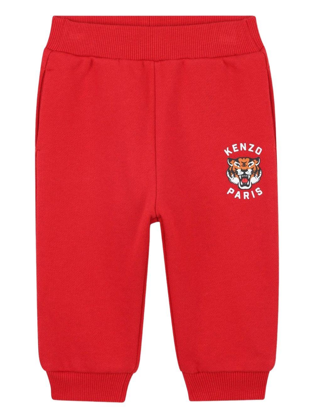 Tuta sportiva rosso scuro con logo ricamato K61502 968 KENZO KIDS