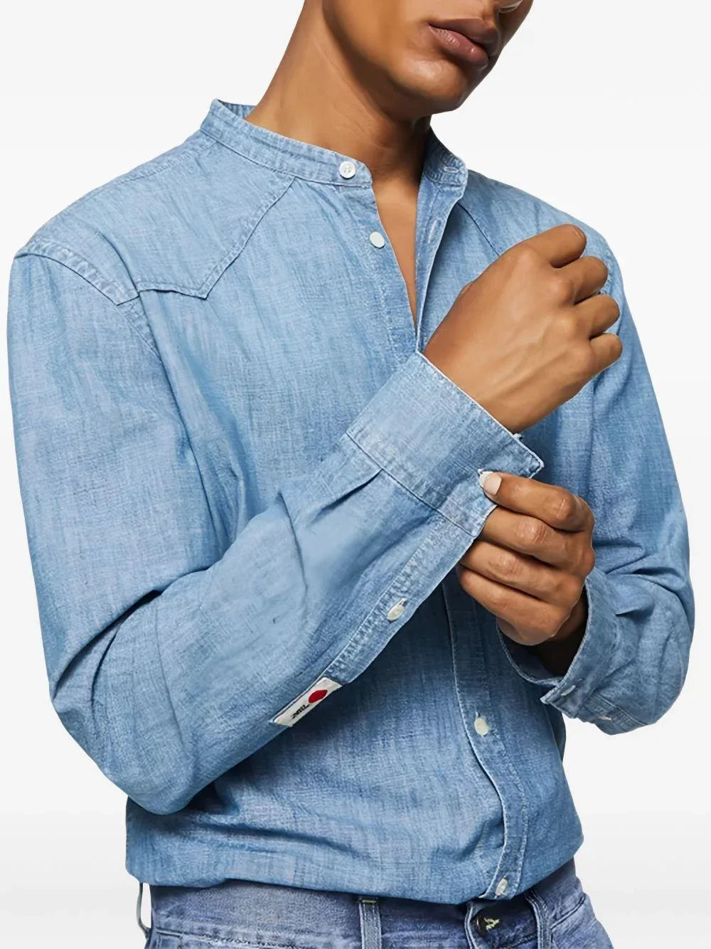 Camicia regular coreana blu denim - Preludio Moda