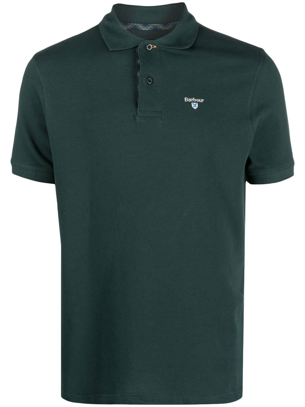 Polo in cotone verde scuro MML0012 GN89 BARBOUR