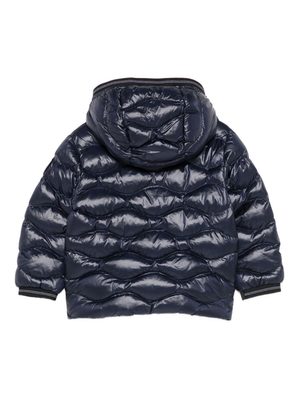 Giubbino trapuntato con cappuccio blu 25WBBXC02456005958 888GG BLAUER KIDS