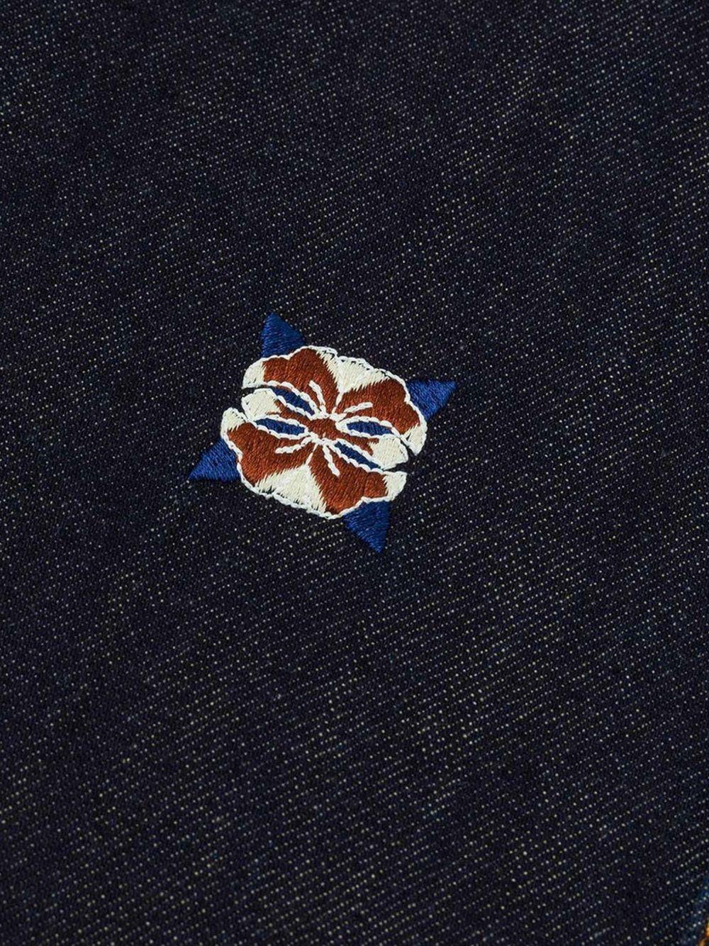 Camicia con Ricamo e Taschino sul Petto 2EAHTM5SJ1044 INDIGO EVISU