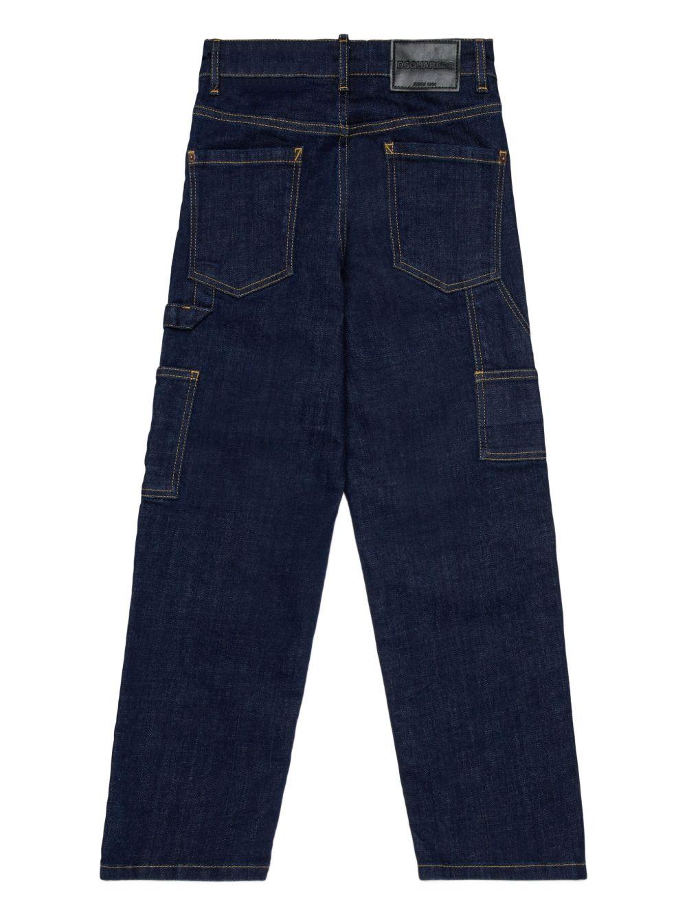 Jeans a Gamba Ampia con Logo Posteriore DQ2636D0AAM DQ01 DSQUARED KIDS