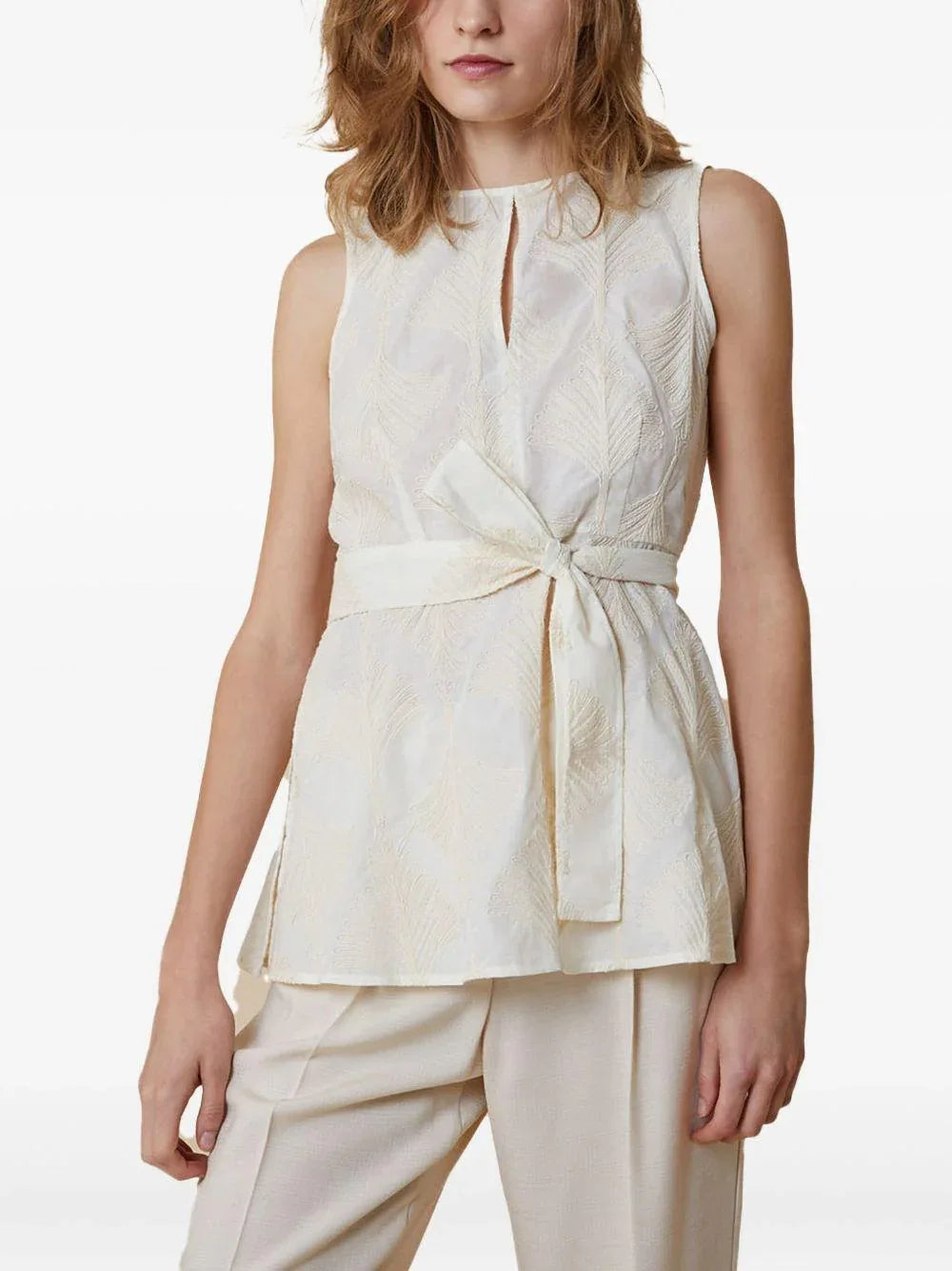Top Vanity avorio con fantasia - Preludio Moda