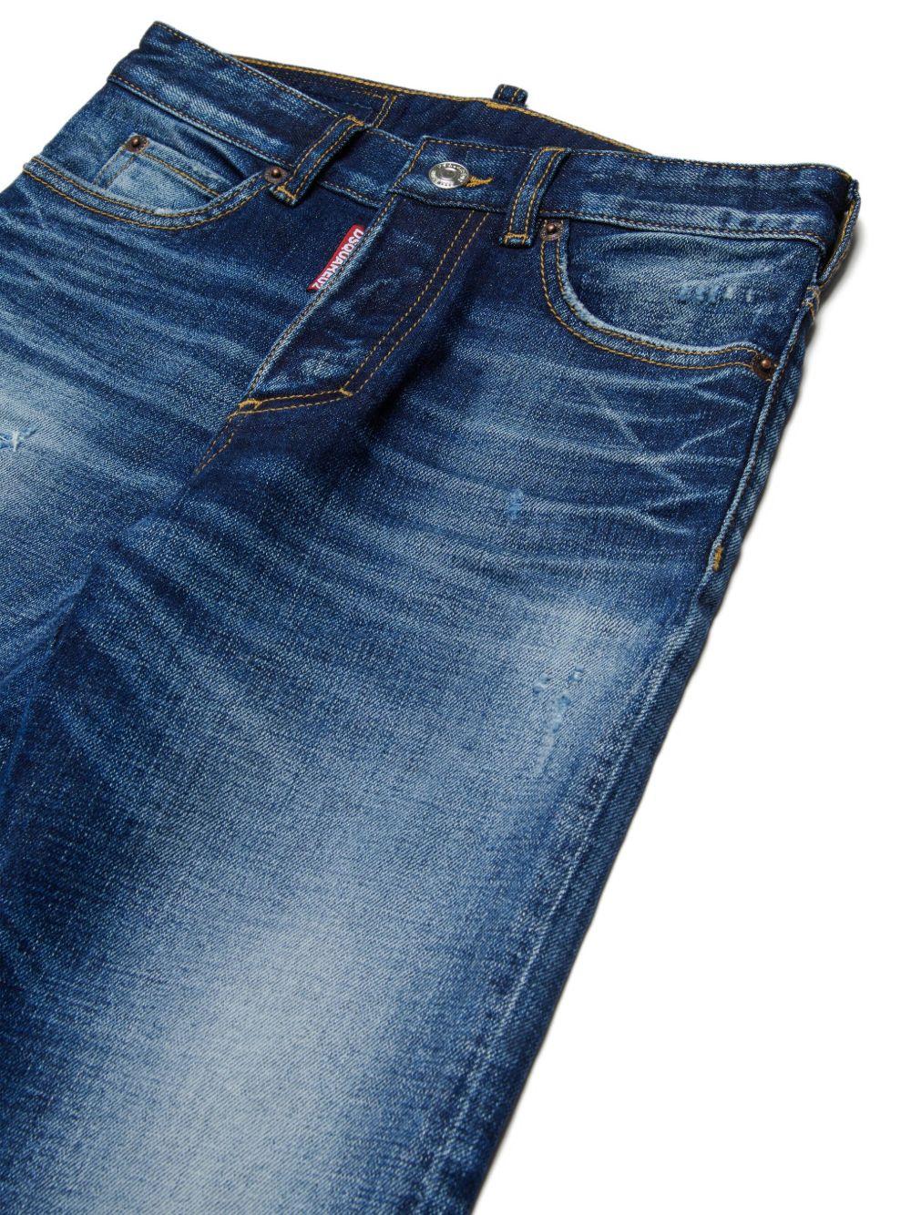 Jeans Dritti con Logo Posteriore DQ2241D0AER DQ01 DSQUARED KIDS
