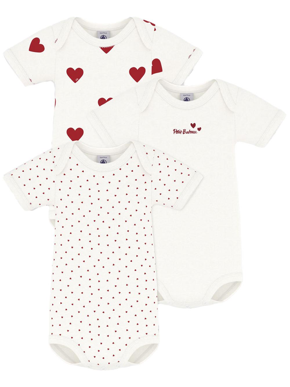 Set body fanatasia cuori (3pz) A00BB 00 PETIT BATEAU KIDS