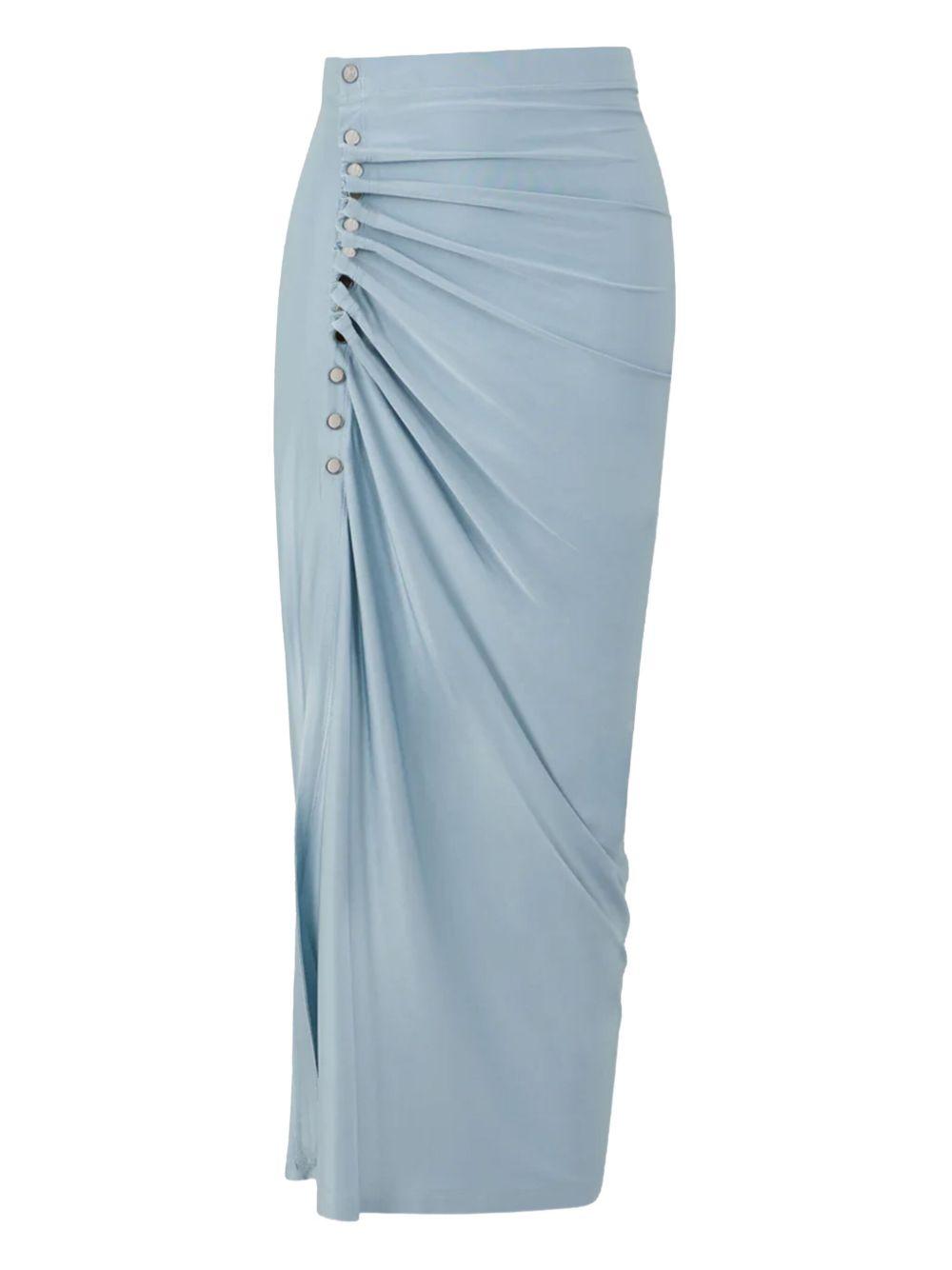 Gonna arricciata celeste polvere 24EJJU515VI0267 P459 RABANNE