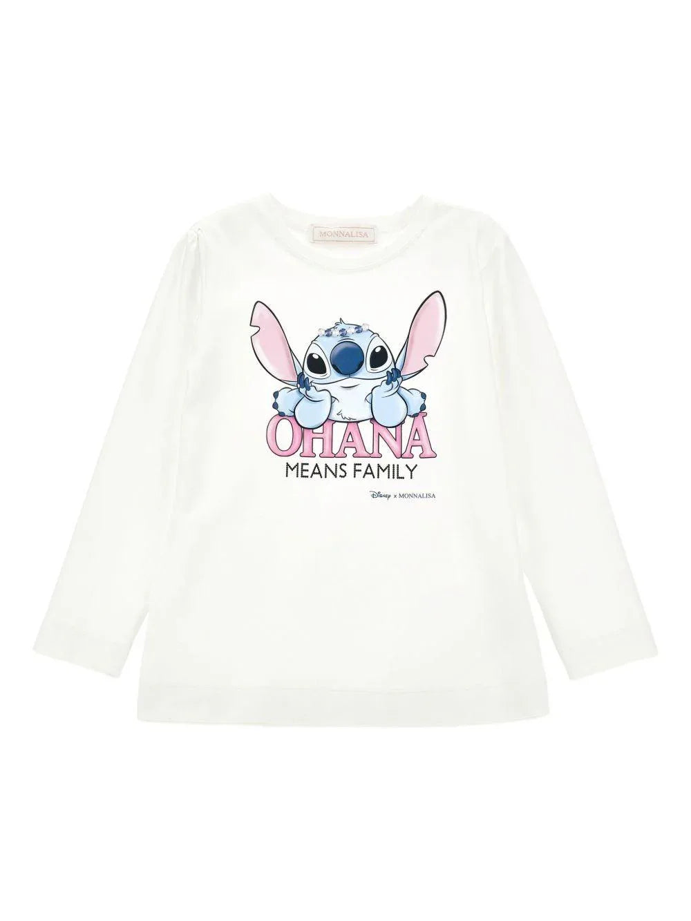 T-shirt Bianca con Stampa Ohana means family - Preludio Moda