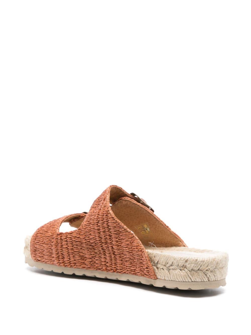 Sandalo nordico con fasce in rafia arancione G09R0 ORANGERUST MANEBI
