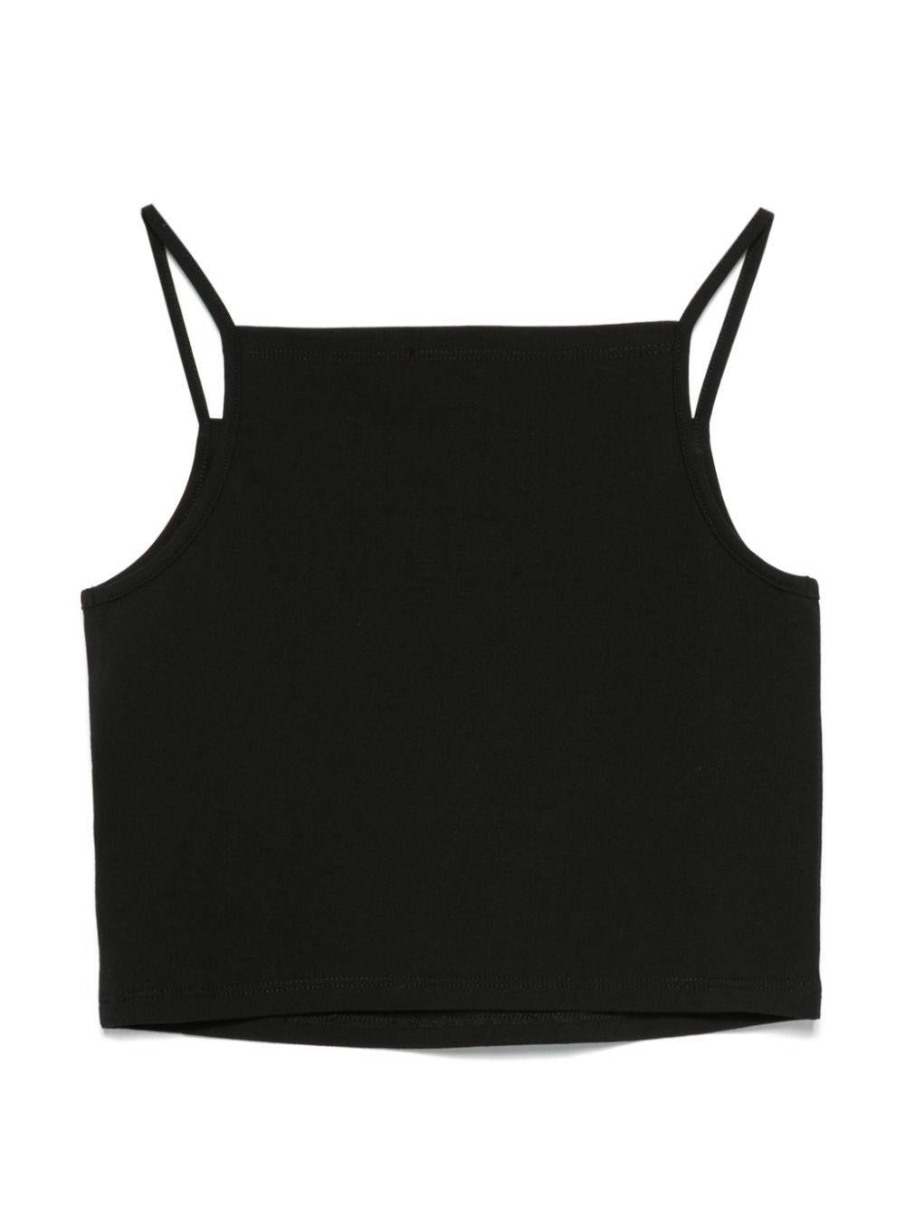 Canotta nera Oval-D strass