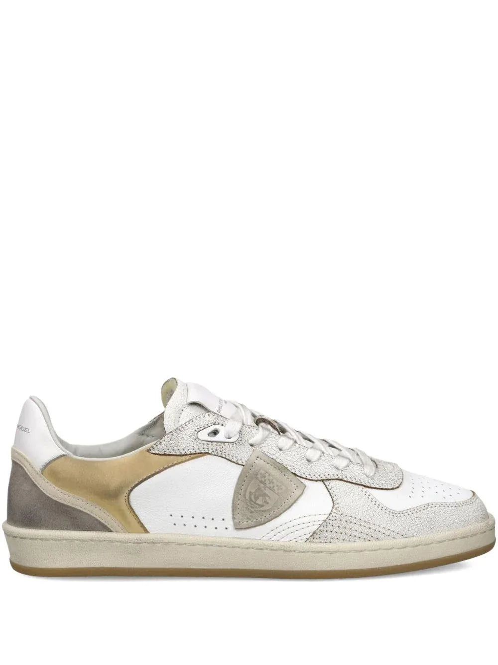 Scarpe da Ginnastica con Pannelli in Pelle Bianco - Preludio Moda