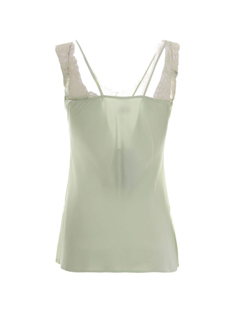 Top senza maniche con dettagli in pizzo 106623A385 S86 PINKO