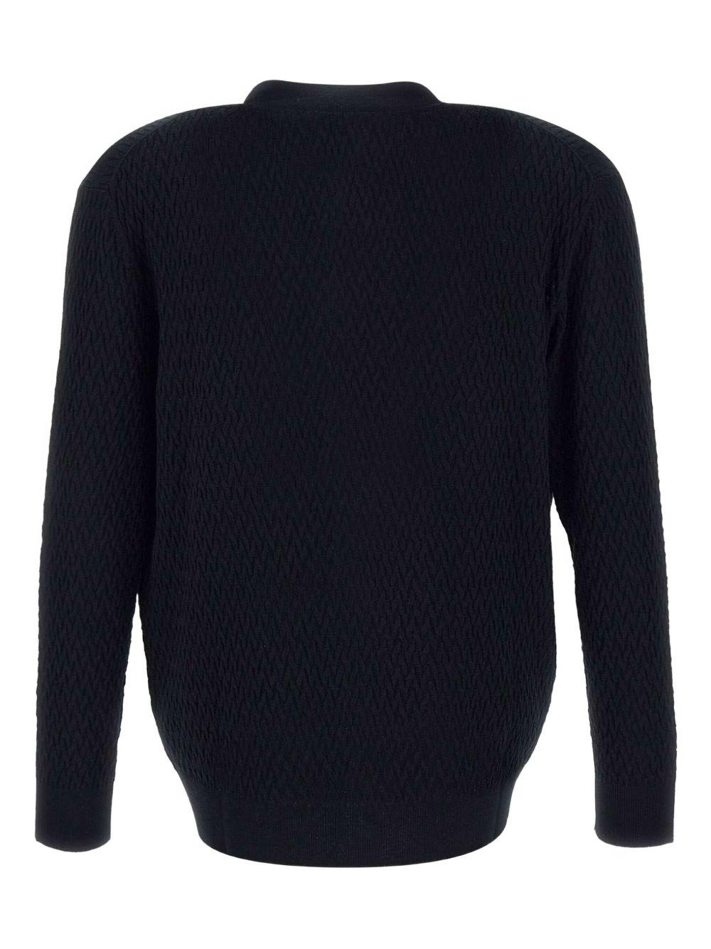 Cardigan nero strutturato A036F300 9000 PAOLO PECORA